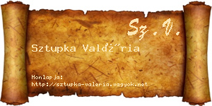 Sztupka Valéria névjegykártya